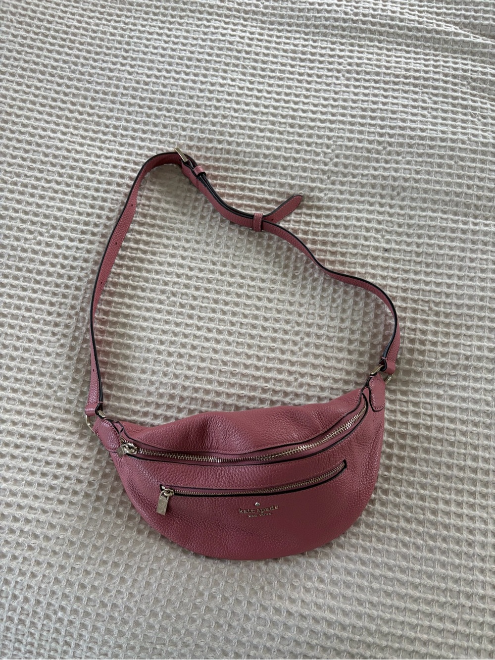 kate spade Dusty Rose Leather Belt Bag with Silver Hardware